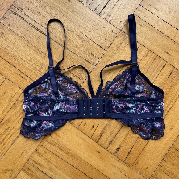 Cosabella Paradiso Triangle Bralette in Navy/Rani Pink, Petite Medium - Picture 4 of 7